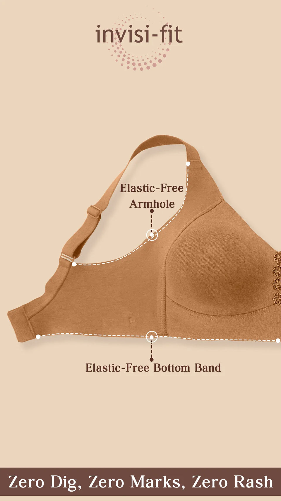 Tweens Invisi-Fit M-Frame Non-Padded Cotton Bonded Seamless Minimiser Bra image 1