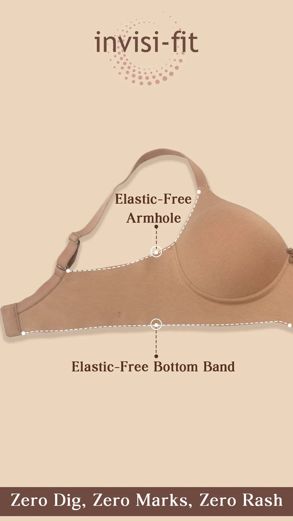 Tweens Invisi-Fit Cotton Bonded Seamless Push-Up Bra image 1