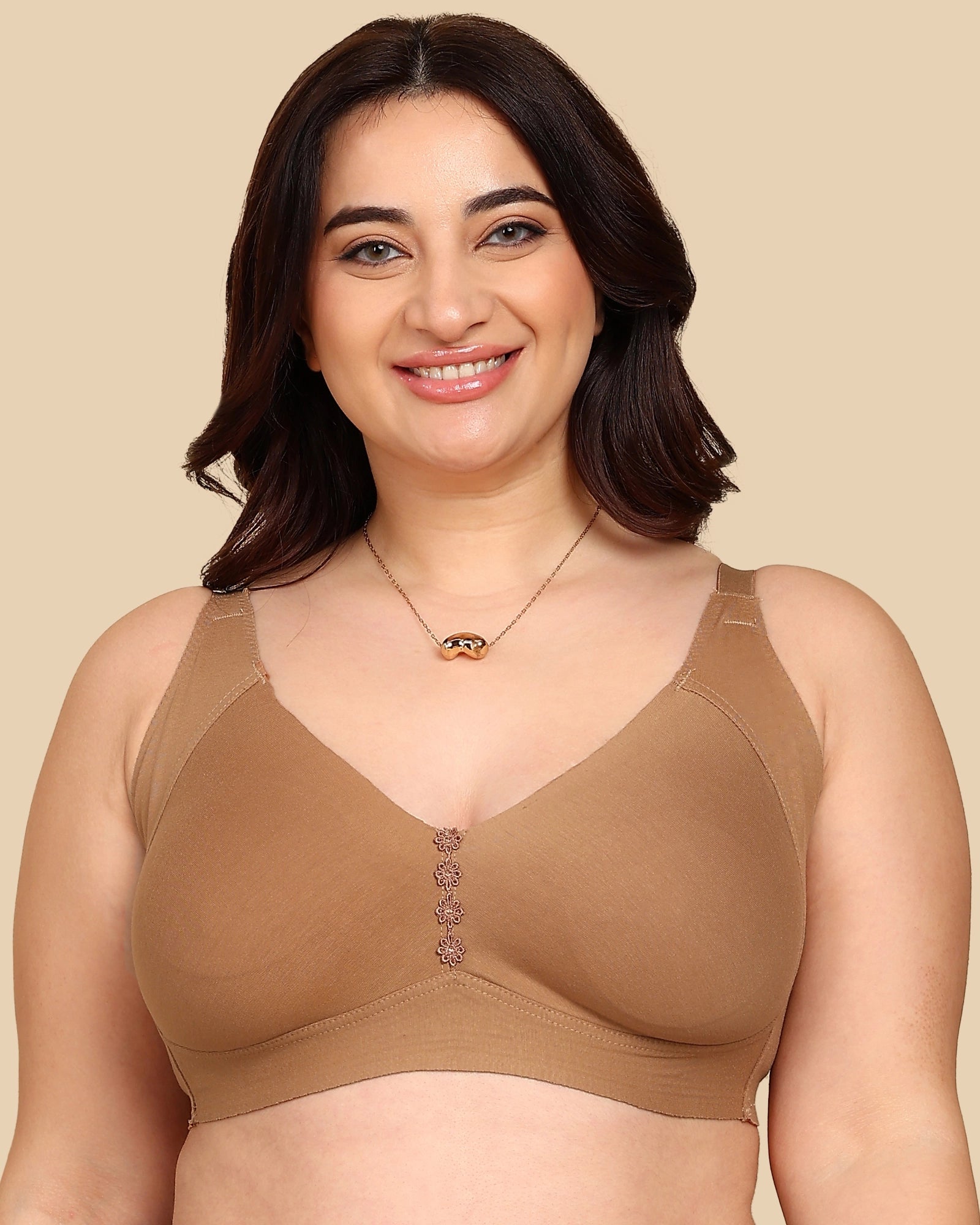 Tweens Bonded Breathable Cotton Plus-Size Non-Padded M-Frame Minimiser with Hidden Concealer (SB-9303)
