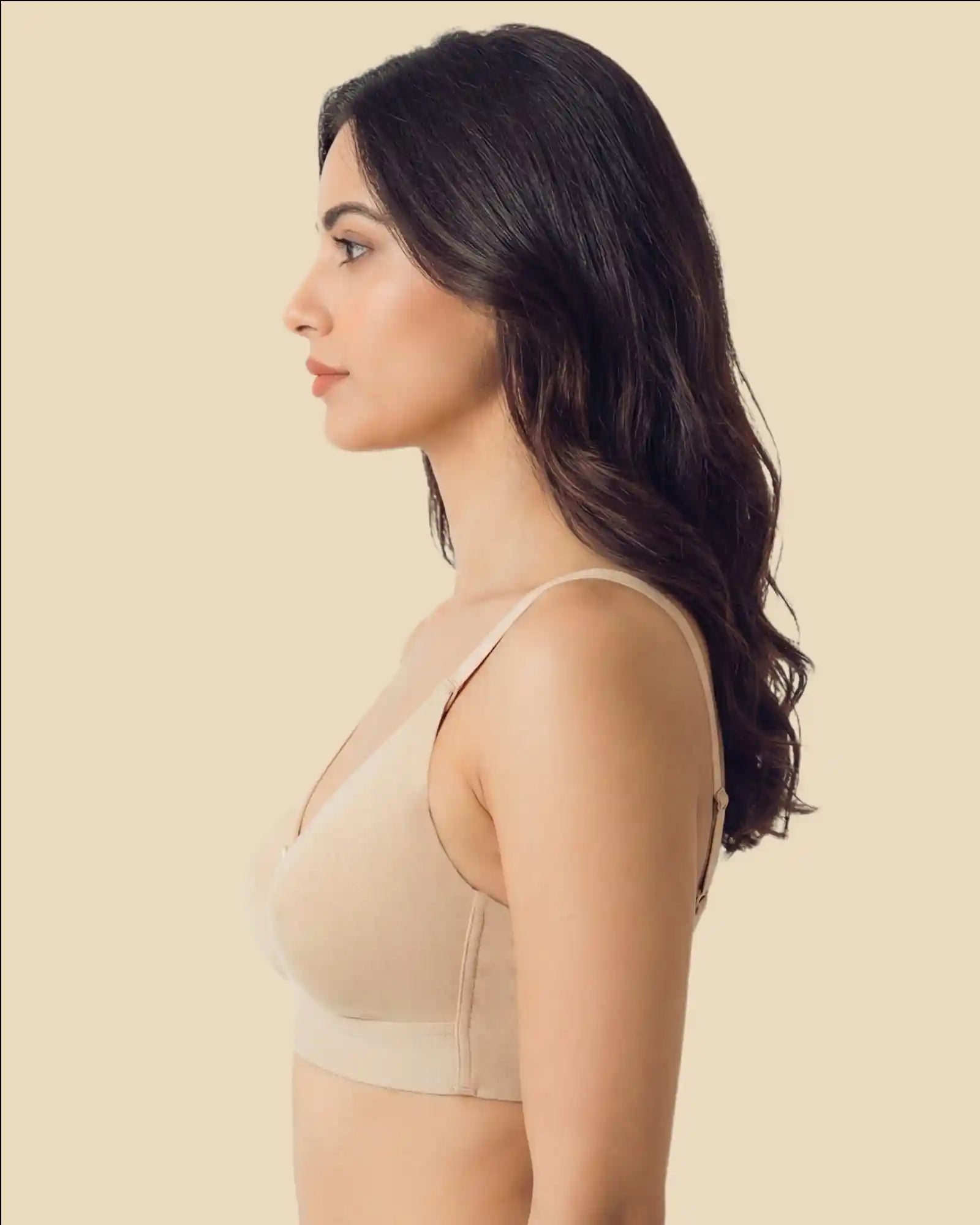 Cotton Non-Padded Full Coverage Everyday Bonded Bra (TW-IS-9401) (Skin)