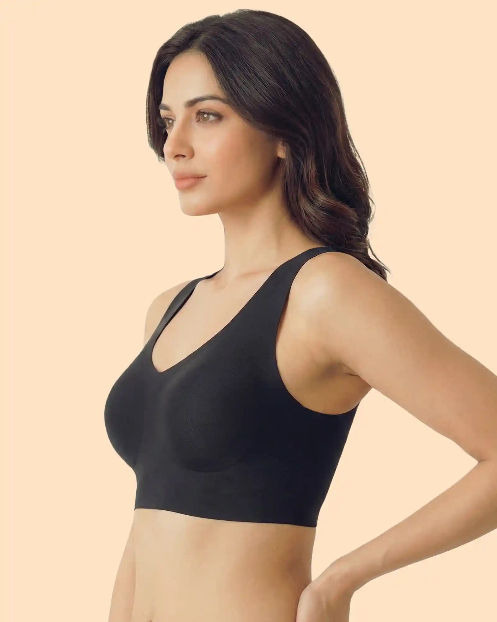 Polyamide Padded Slip on Bra (TW-SB-985) (Black)