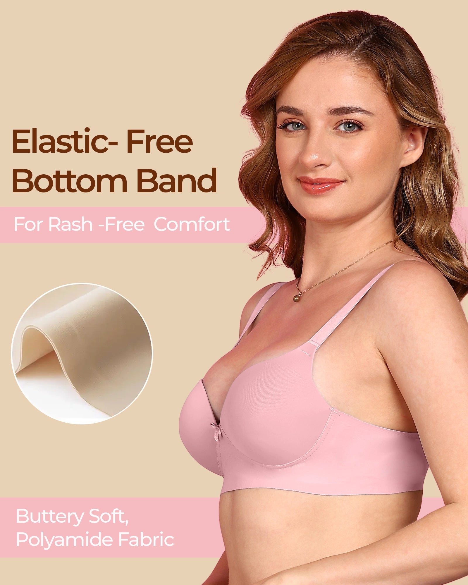 Tweens Bonded Polyamide Push-Up 3/4 Coverage Maximiser Bra (Level 2 Padding) (SB-95107) (Plum)