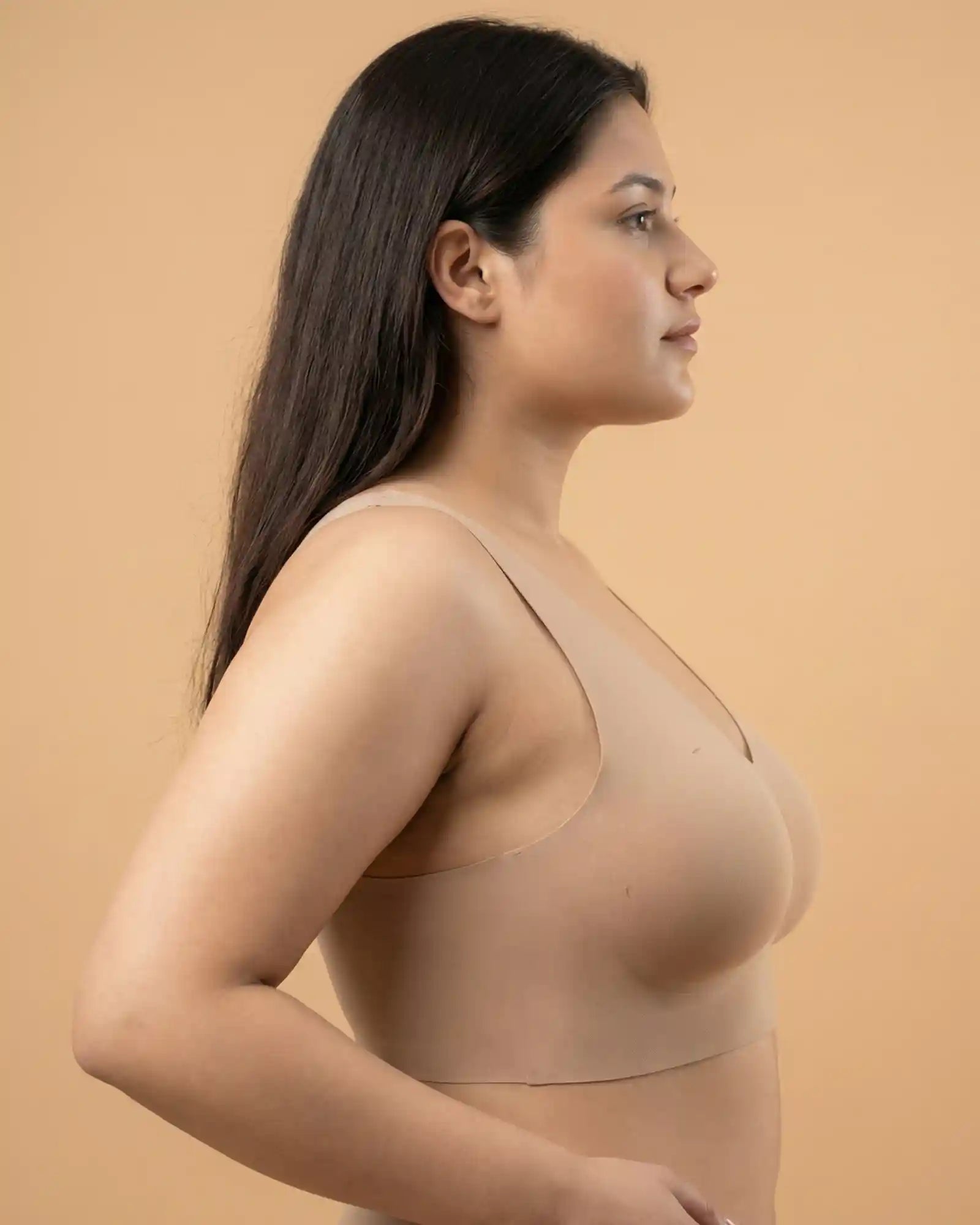 Cotton Padded Full Coverage Plus-Size Bonded Bra (SB-918) (Fawn)