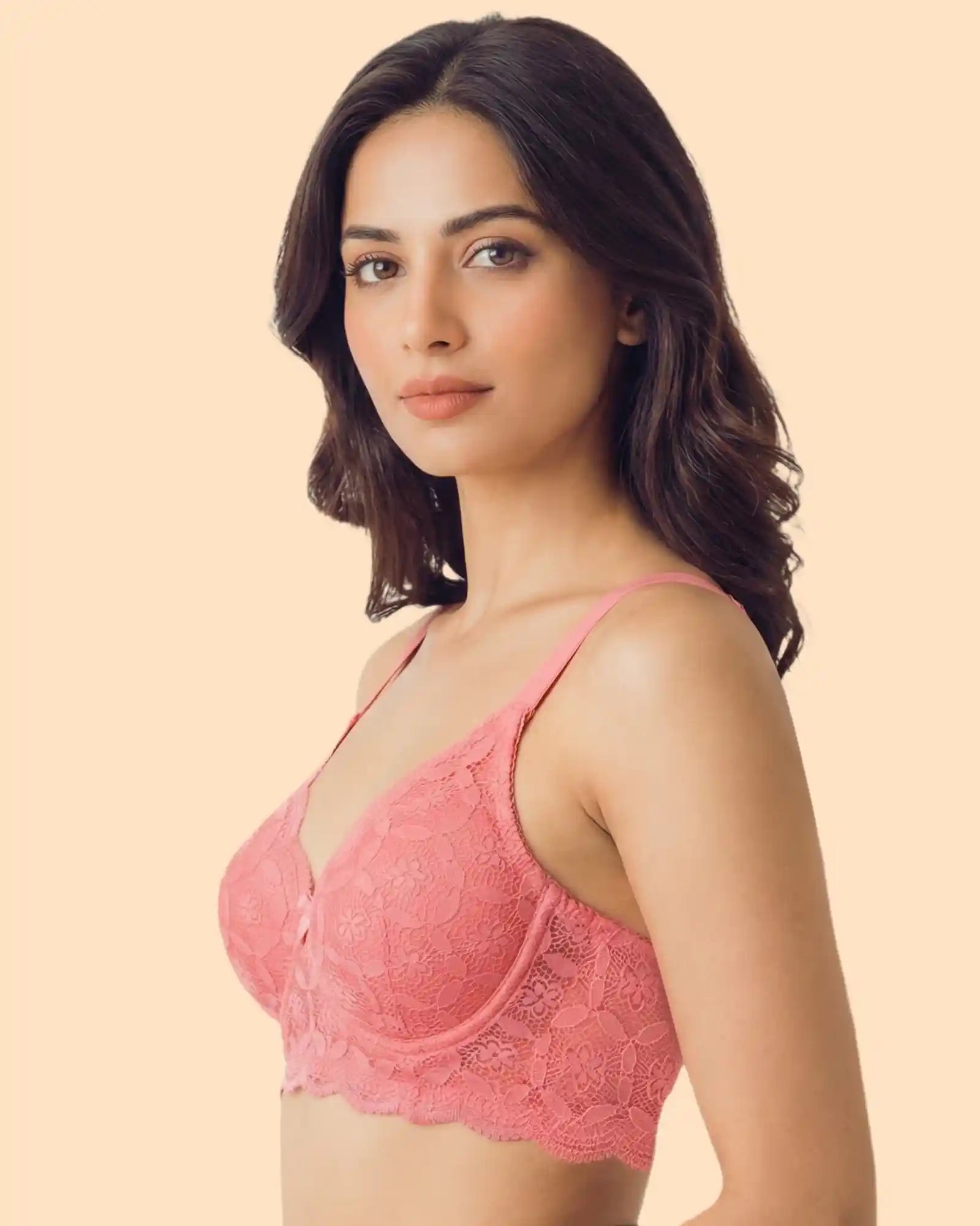 Cotton Padded Bonded Lace Bra (TW-SB-5804)