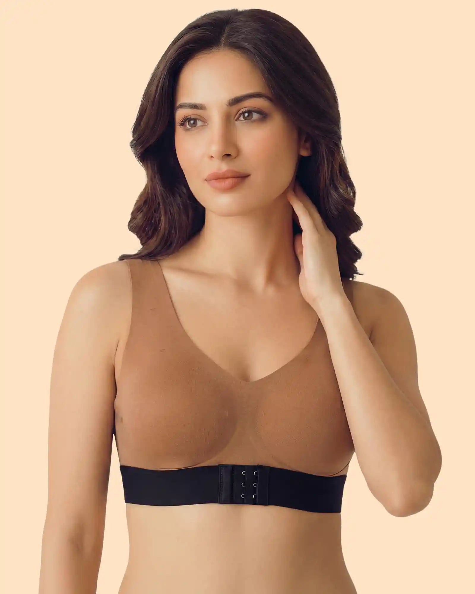 Bonded Gym Bra with Crisscross Back | Padded | Breathable Cotton (TW-SB-9977-FWN+BLK)