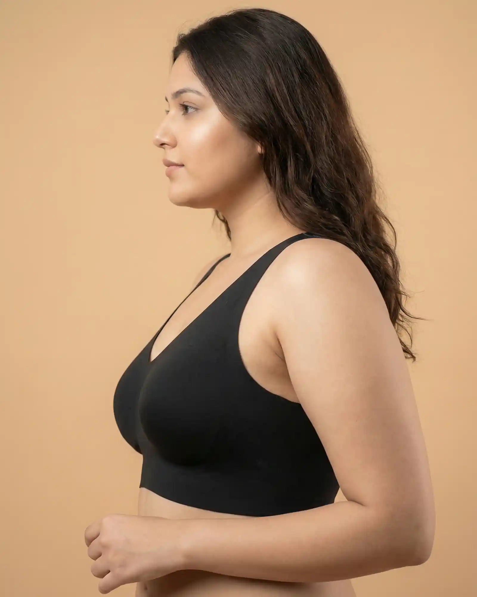 Cotton Padded Full Coverage Plus-Size Bonded Bra (SB-918-Black)
