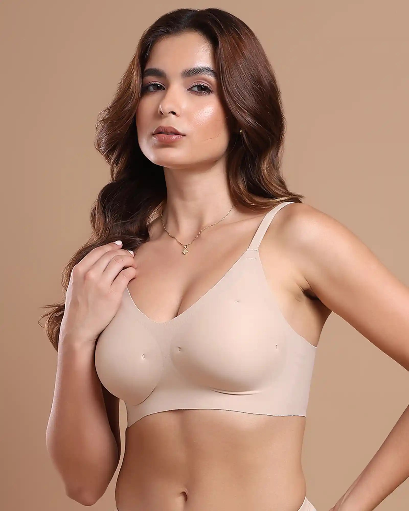 Polyamide Padded Full Coverage Bonded Bra (SB-968)(Skin) (GB)
