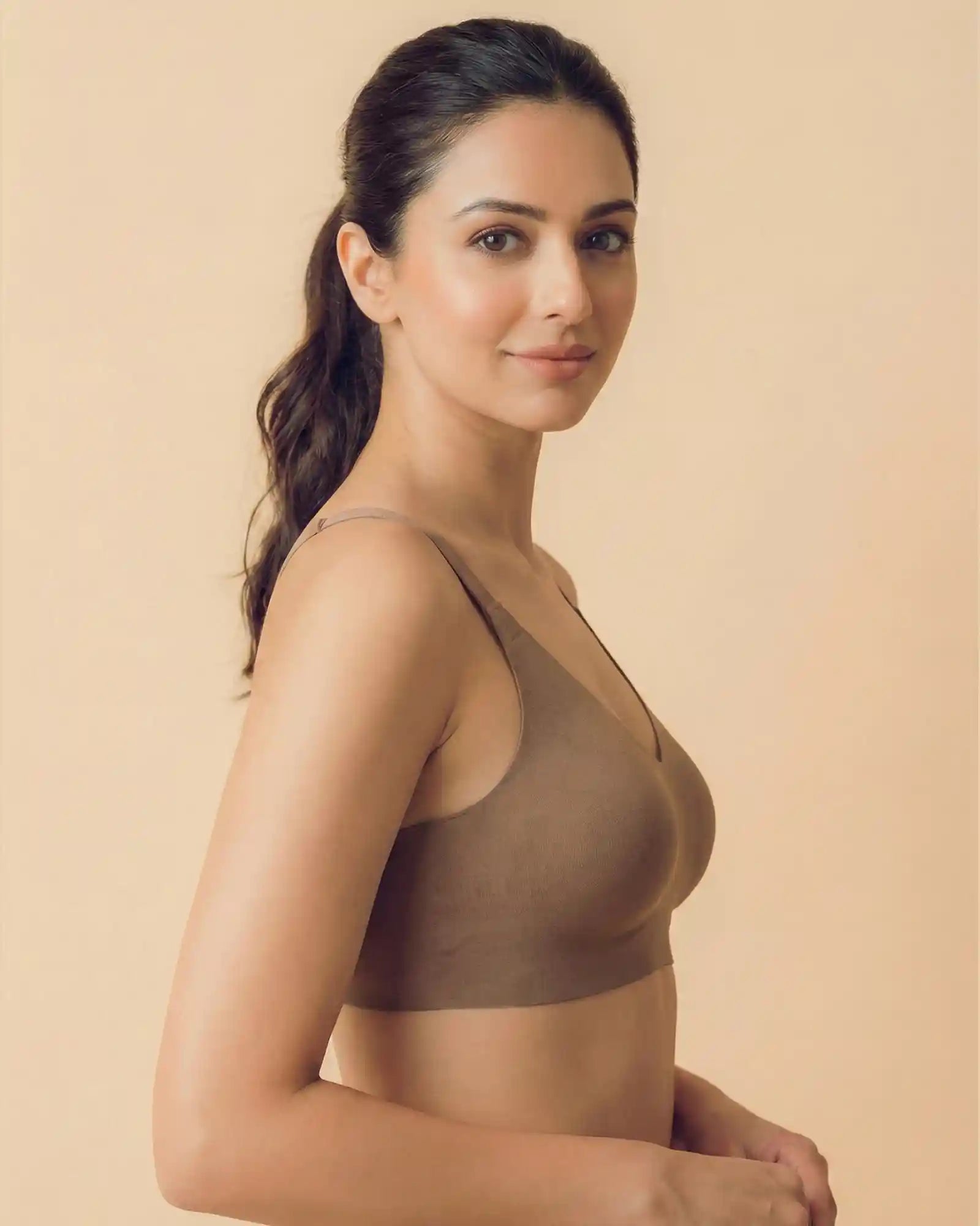 Cotton Non-Padded Full Coverage Bonded Bra (SB-935-Fawn)