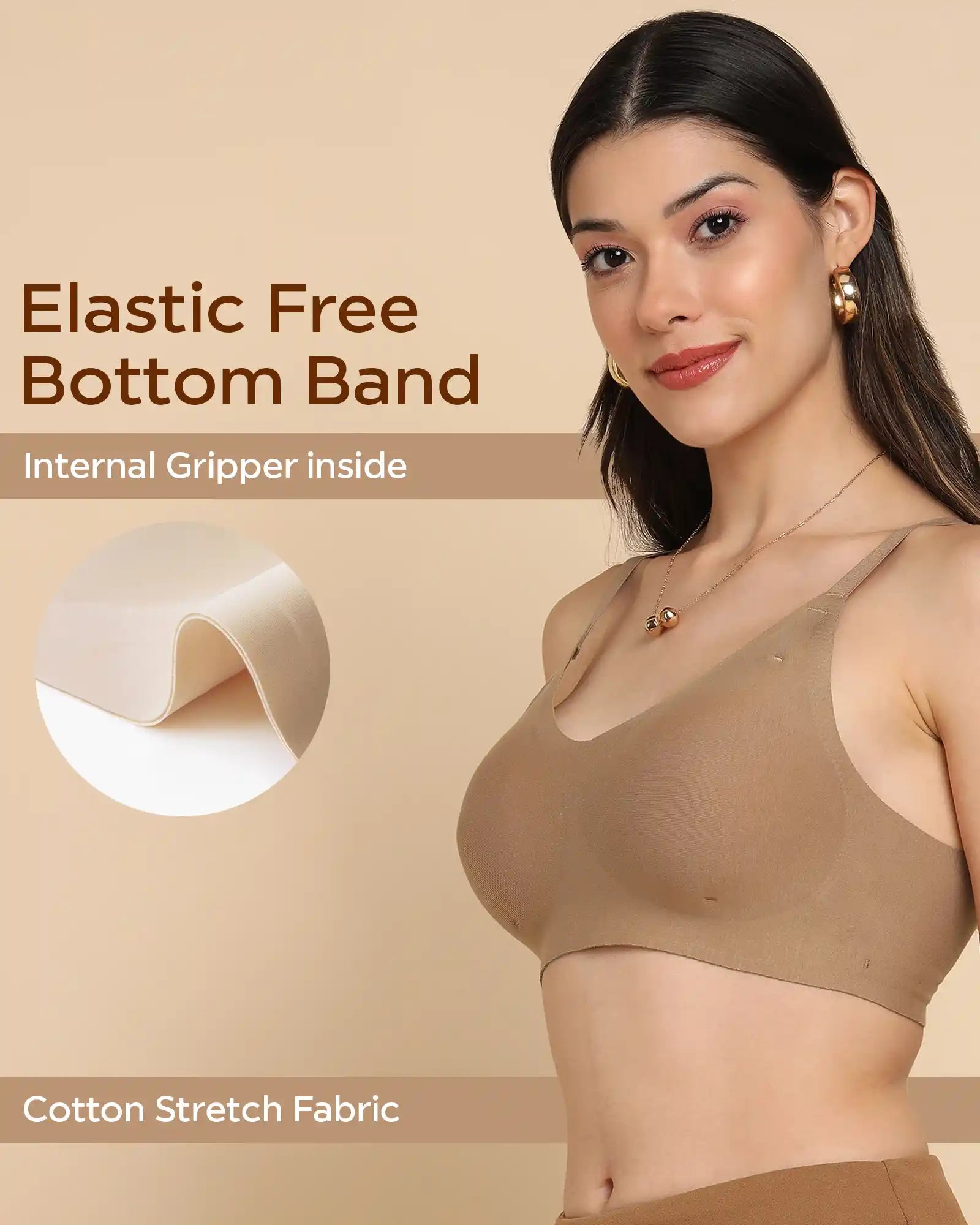 Tweens Bonded Breathable Cotton Padded Full-Coverage Bra (SB-938-Fawn)