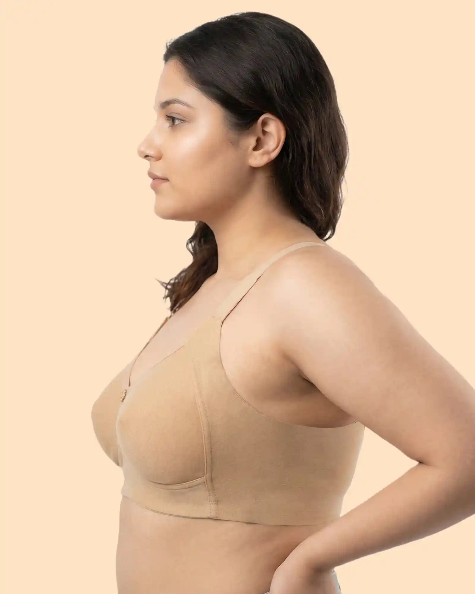 Cotton Non-Padded M-Frame Minimiser Bonded Bra (TW-IS-9405) (Skin)