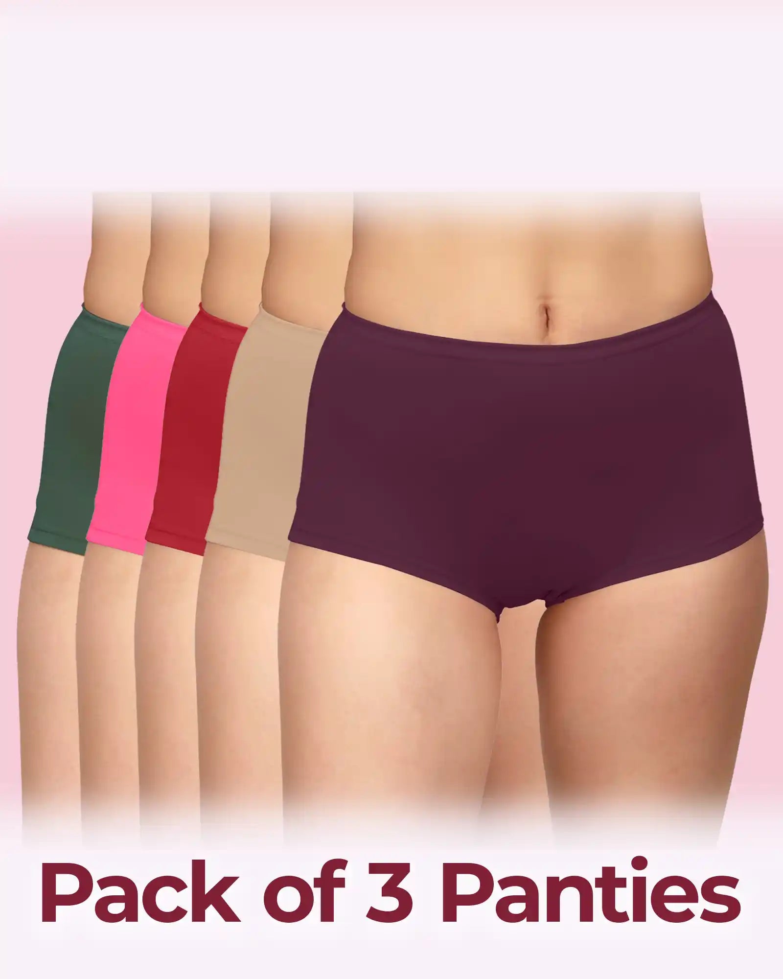 Tweens High-Rise Cotton Stretch Boyshorts Full Coverage, Seamless Comfort Everyday Essentials (Pack of 3)