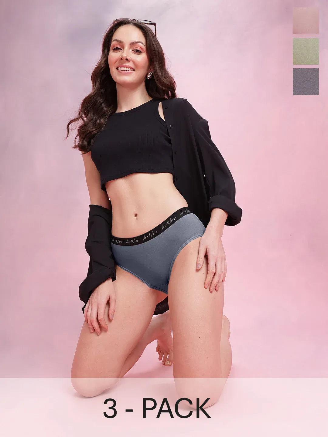 Tweens Cotton Spandex Panty Soft Stretch Everyday Comfort (Pack of 3)