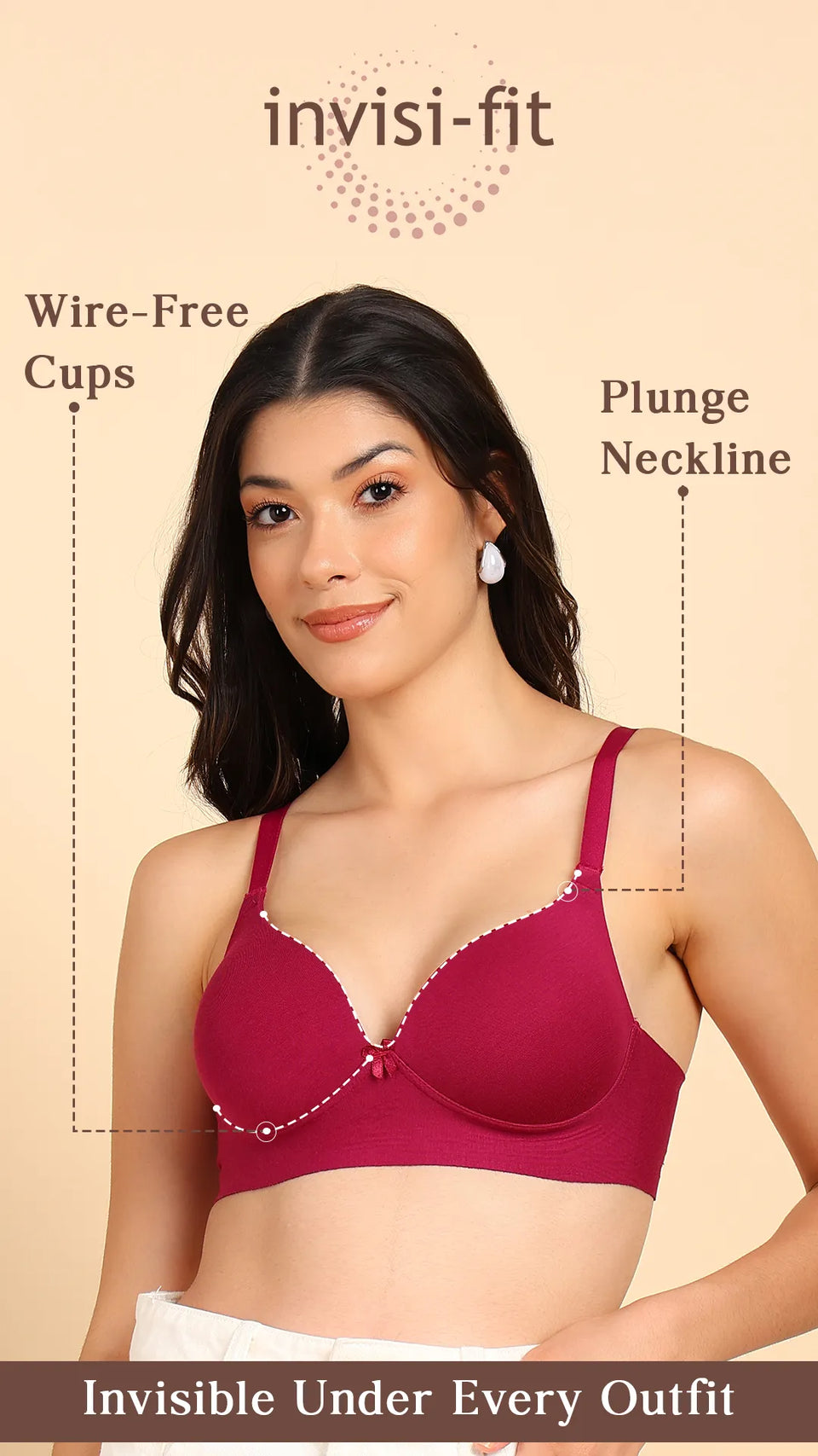 Tweens Invisi-Fit Cotton Bonded Seamless Push-Up Bra image 4