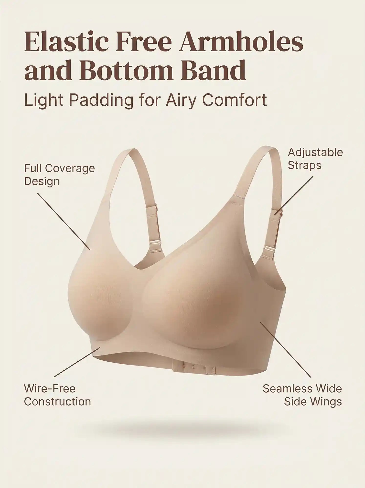 Cotton Padded Full Coverage Bonded Bra (SB-938-Skin)