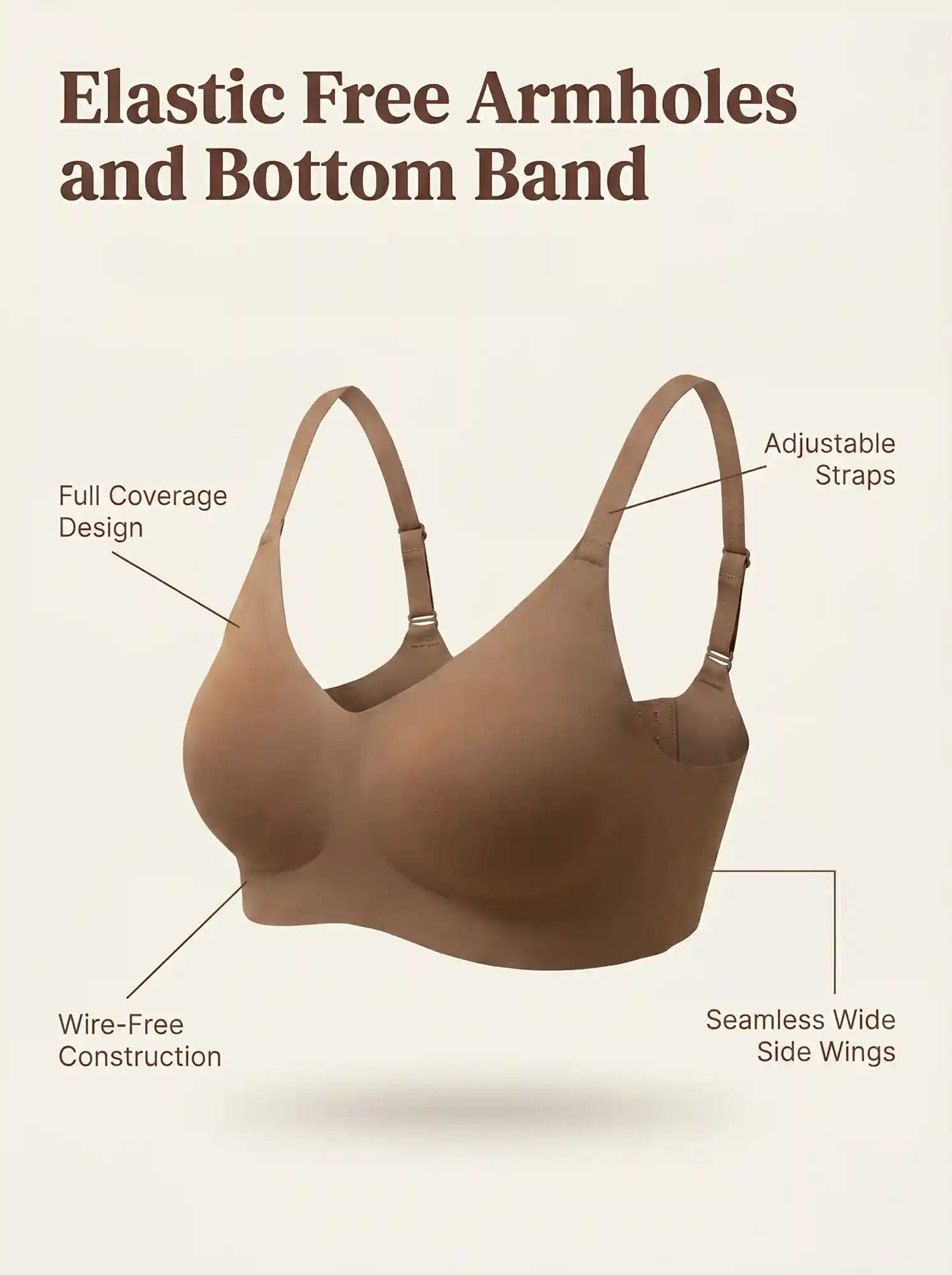 Cotton Non-Padded Full Coverage Bonded Bra (SB-935-Fawn)