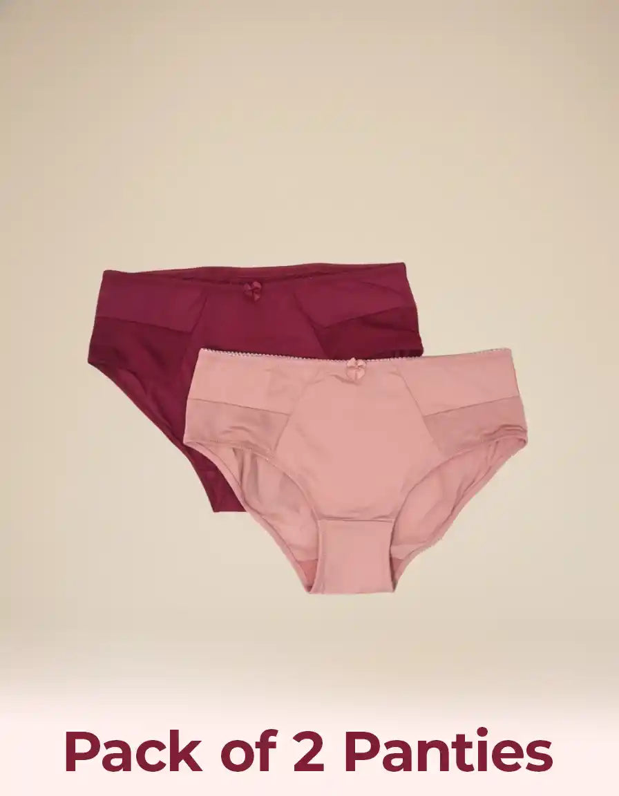 Tweens Nylon Spandex Panty Smooth Stretch Everyday Comfort (Pack of 2)