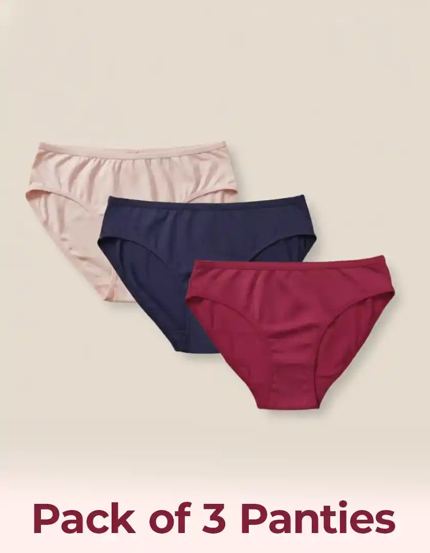 Tweens Cotton Spandex Bikini Panty Soft Stretch Everyday Comfort (Pack of 3)