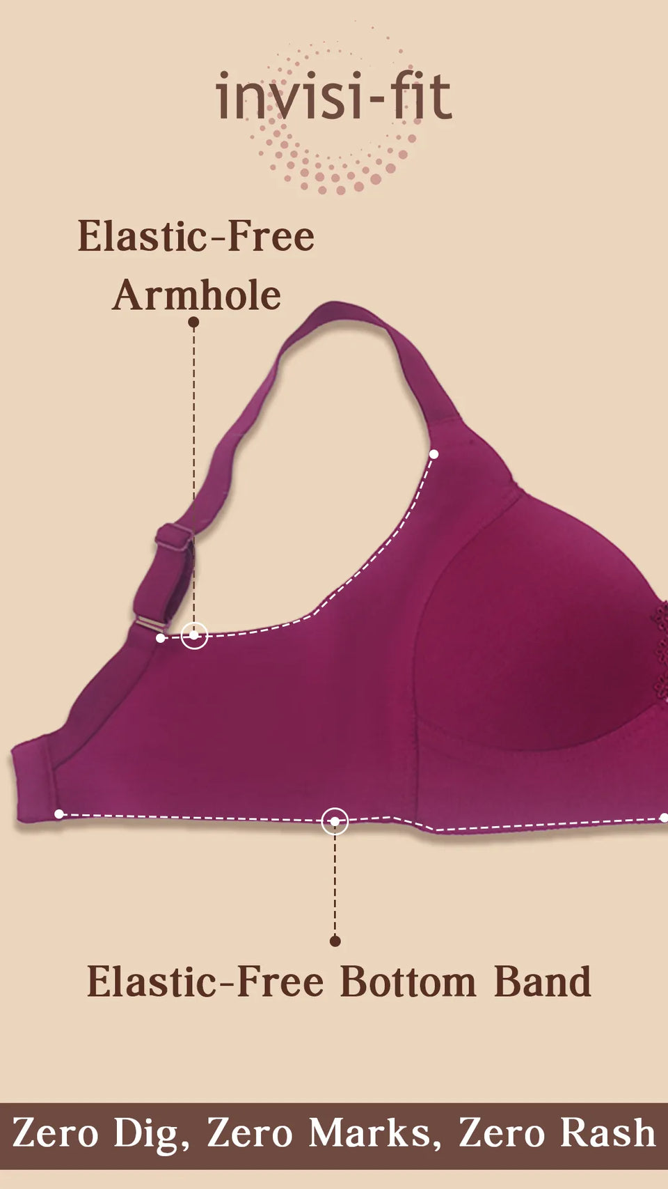 Tweens Invisi-Fit Lightly Padded Cotton Bonded Seamless Minimiser Bra image 1
