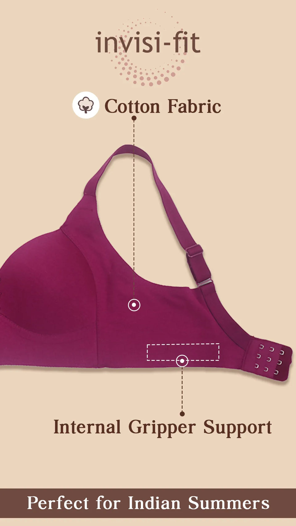 Tweens Invisi-Fit Lightly Padded Cotton Bonded Seamless Minimiser Bra image 2