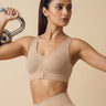 Bonded Gym Bra with Crisscross Back | Padded | Breathable Cotton (TW-SB-997)(Skin)
