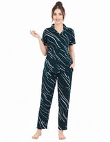 Arolisa Women’s Rayon Lounge Set – Shirt & Pyjama, Relaxed Fit