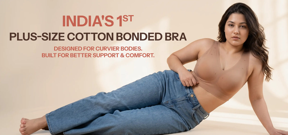 Cotton Padded Full Coverage Plus-Size Bonded Bra  (SB-918) (Fawn)