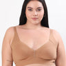 Cotton Non-Padded Plus-Size M-Frame Minimiser Bonded Bra (SB-9303)(Fawn) (MR)