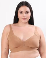 Cotton Non-Padded Plus-Size M-Frame Minimiser Bonded Bra (SB-9303)(Fawn) (MR)
