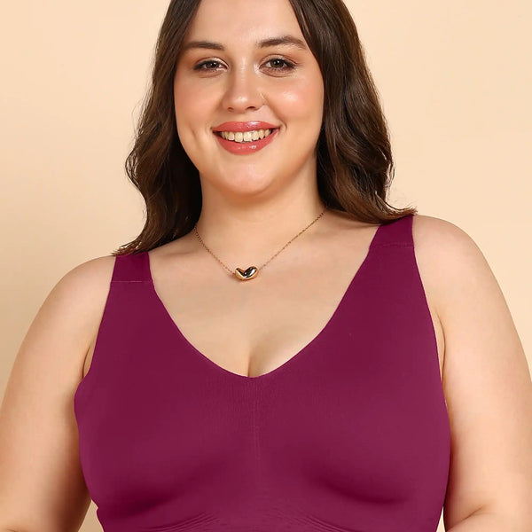 Tweens Invisi-Fit Cotton Fabric Plus-Size Lightly Padded Bra(TW-SB-918-WINE)