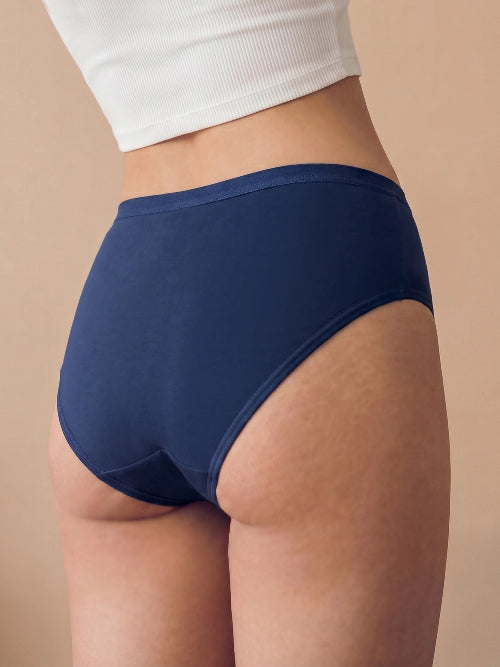 Cotton High Coverage Mid Waist Hipster Panty with Ultra Soft Waistband (TW-63)(Navy)