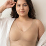 Cotton Non-Padded Plus-Size Bonded Bra with Hidden Concealer (SB-915-Fawn)