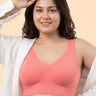 Cotton Padded Full Coverage Plus-Size Bonded Bra (SB-918-Coral)