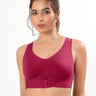 Bonded Gym Bra with Crisscross Back | Non-Padded | Breathable Cotton (TW-SB-995)(Wine) (GB)