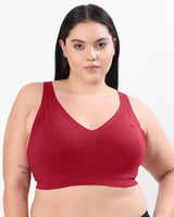 Tweens Bonded Breathable Cotton Plus-Size Padded Full-Coverage Bra (SB-918-Red) (MR)