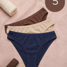 Cotton Medium Coverage Bikini Cut Panty with Soft Waistband (Pack Of 5) (TW-71) (2 Coffee+2 Skin+1 Navy Blue)