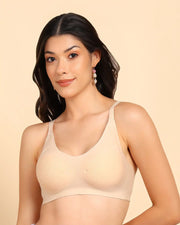 Tweens Bonded Breathable Cotton Padded Full-Coverage Bra (SB-938-Skin)