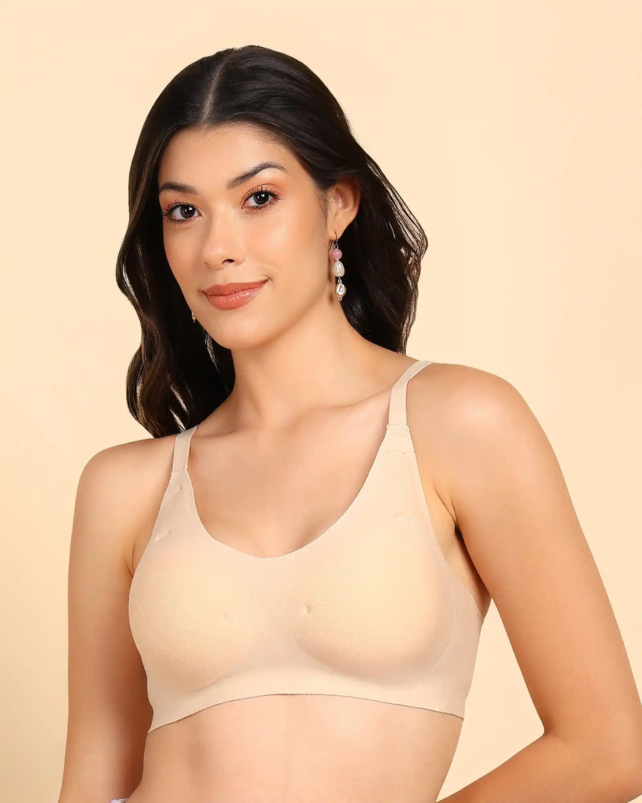 Tweens Bonded Breathable Cotton Padded Full-Coverage Bra (SB-938-Skin)