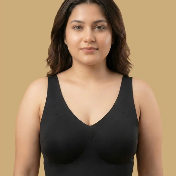 Cotton Padded Full Coverage Plus-Size Bonded Bra (SB-918-Black)