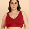 Tweens Bonded Breathable Cotton Plus-Size Padded Full-Coverage Bra (SB-918-Red)