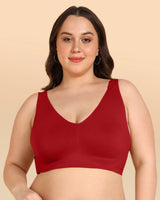 Tweens Bonded Breathable Cotton Plus-Size Padded Full-Coverage Bra (SB-918-Red)