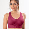 Bonded Gym Bra with Crisscross Back | Padded | Breathable Cotton (TW-SB-997)(Wine) (GB)