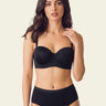 Cotton Padded Demi-Cup Bonded Bra & Mid Rise Flexifit Hipster Panty Lingerie Set (TW-SB-91012&63)(Black)