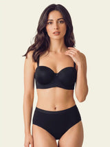 Cotton Padded Demi-Cup Bonded Bra & Mid Rise Flexifit Hipster Panty Lingerie Set (TW-SB-91012&63)(Black)