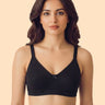 Everyday Plus-Size Bonded Bra | Non-Padded | Breathable Cotton (TW-CT-94001-Black)