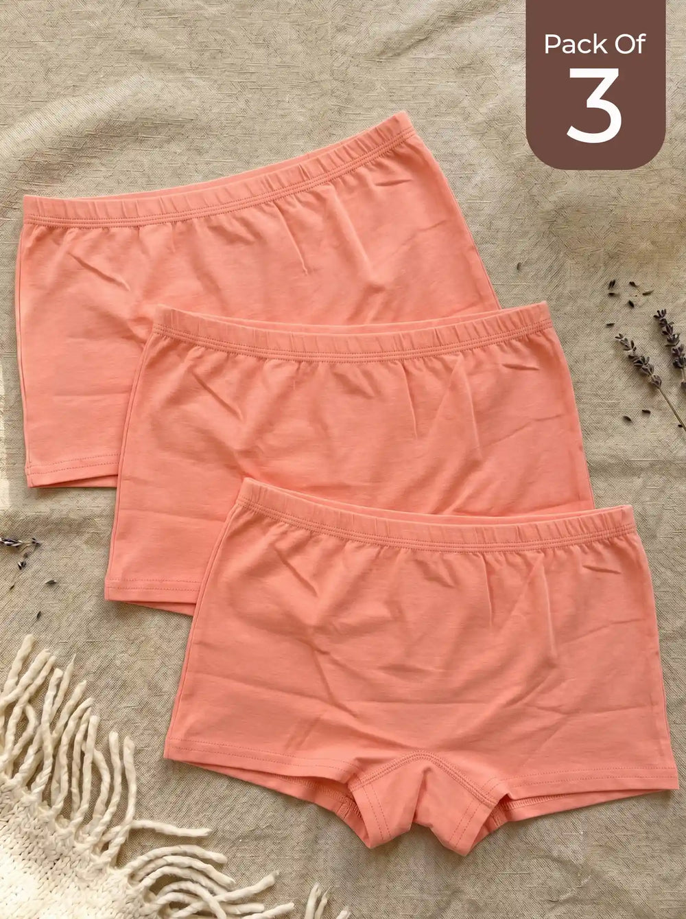 Cotton High Coverage Boy Shorts (TW-65)(Coral)
