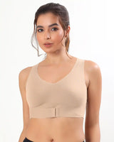 Bonded Gym Bra with Crisscross Back | Non-Padded | Breathable Cotton (TW-SB-995)(Skin) (GB)