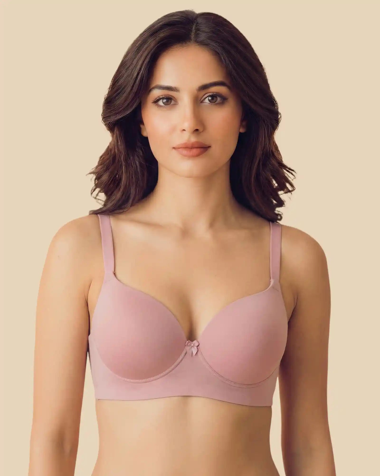 Polyamide Non-Wired Maximiser Push Up Bonded Bra (Level-2 Padding) with 3/4th Coverage (SB-95107) (Plum)