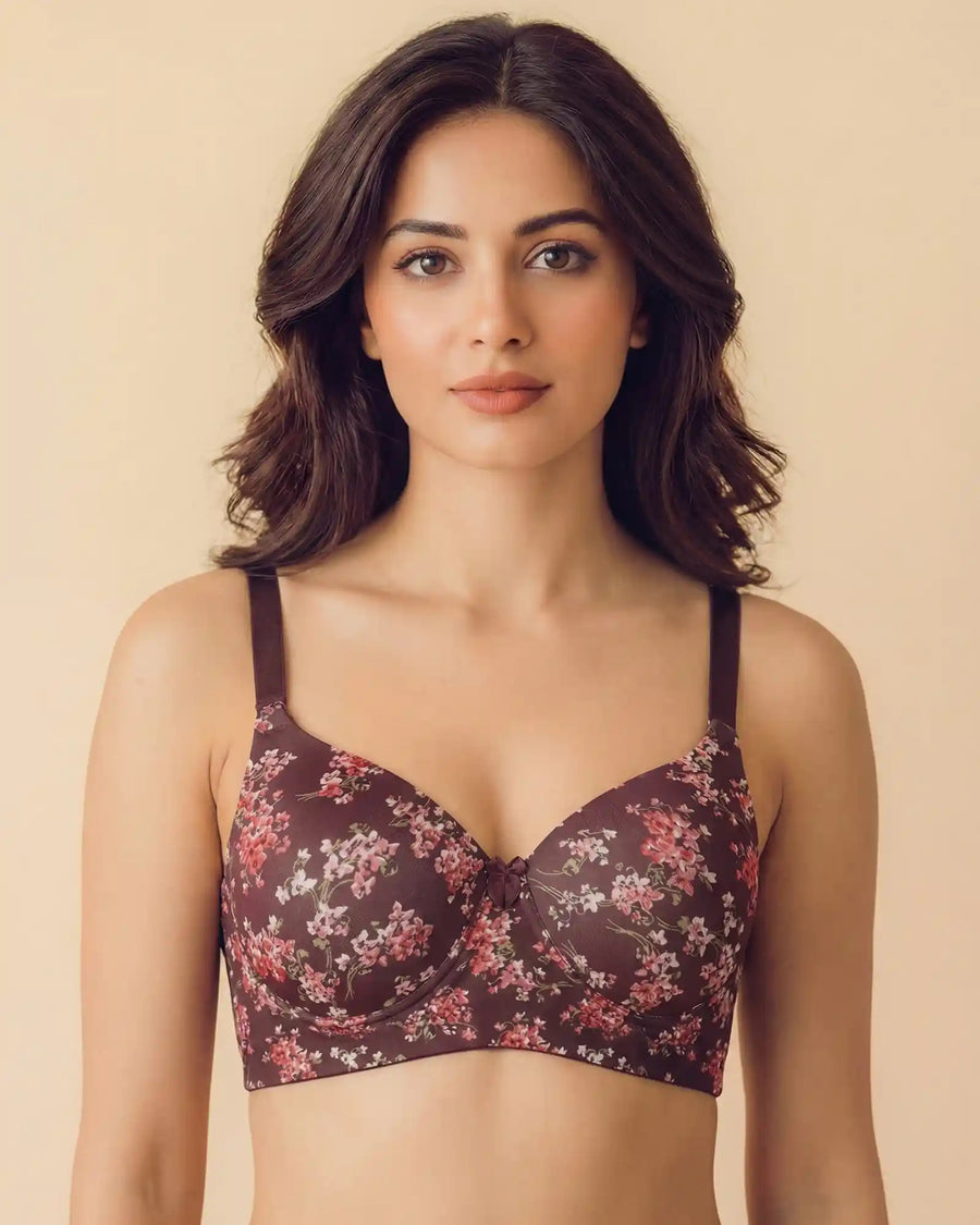 Everyday Lightly Padded Polyamide Printed Bonded Bra (TW-SB-59935)