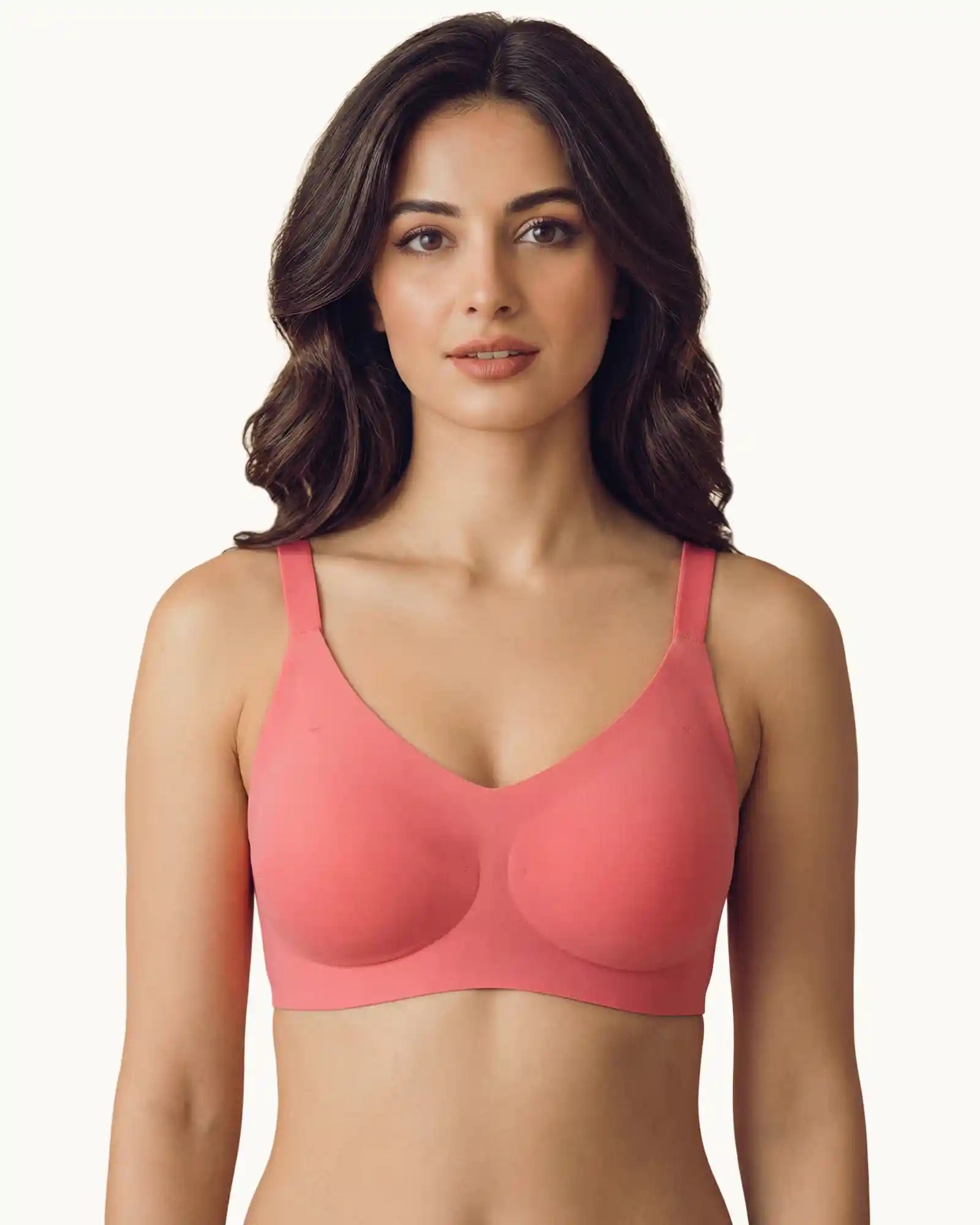 Cotton Padded Full Coverage Bonded Bra (SB-938-Coral)