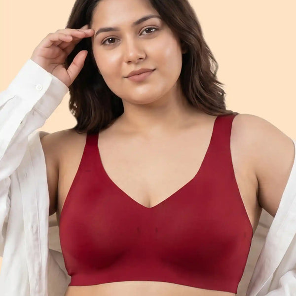 Cotton Padded Full Coverage Plus-Size Bonded Bra (SB-918-Red)